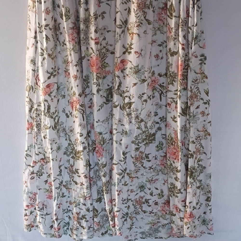 Frye Women's Button Front Floral Maxi Dress in White and Pink Size M - Picture 7 of 10